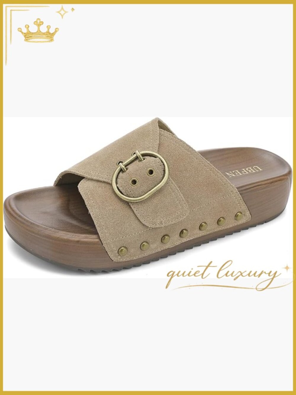 Platform Sandals with Arch Support, Genuine Leather, Size 8.5